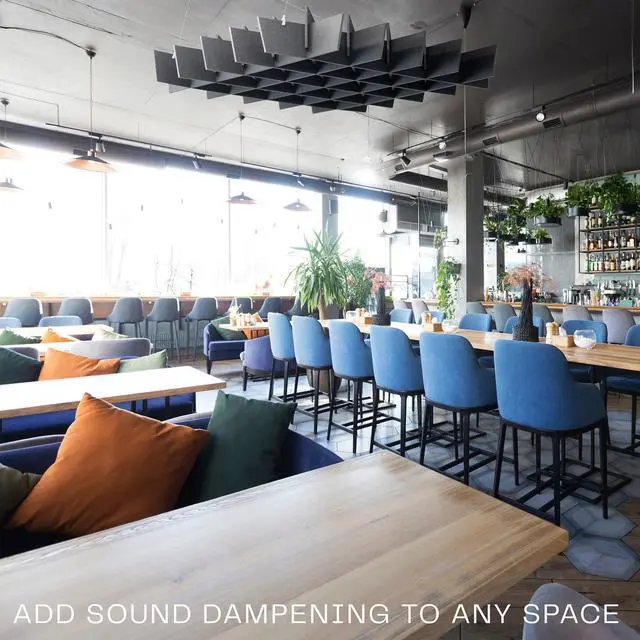 Alt view image 5 of 7 - VIVO Acoustic Dual Layer Ceiling Waffle Panel, 45" x 45" Hanging Sound Absorber