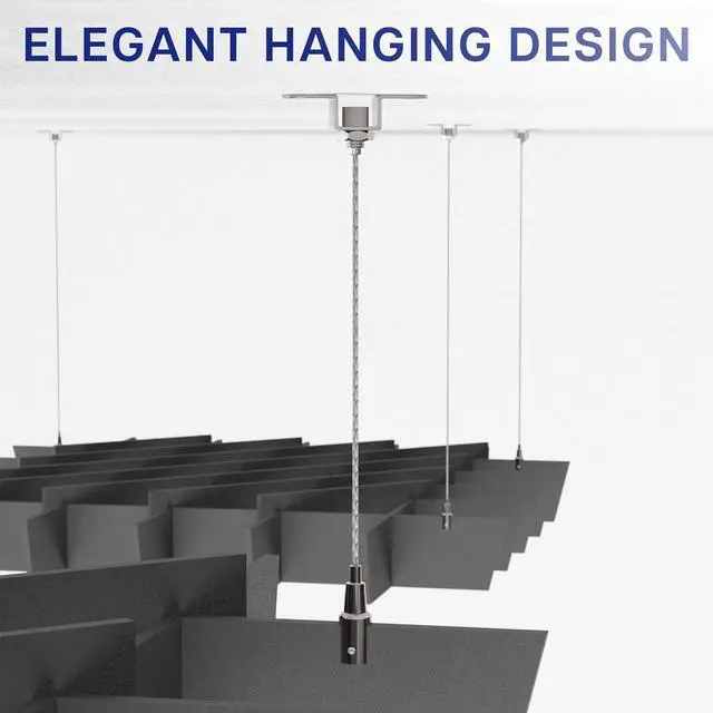 Alt view image 6 of 7 - VIVO Acoustic Dual Layer Ceiling Waffle Panel, 45" x 45" Hanging Sound Absorber