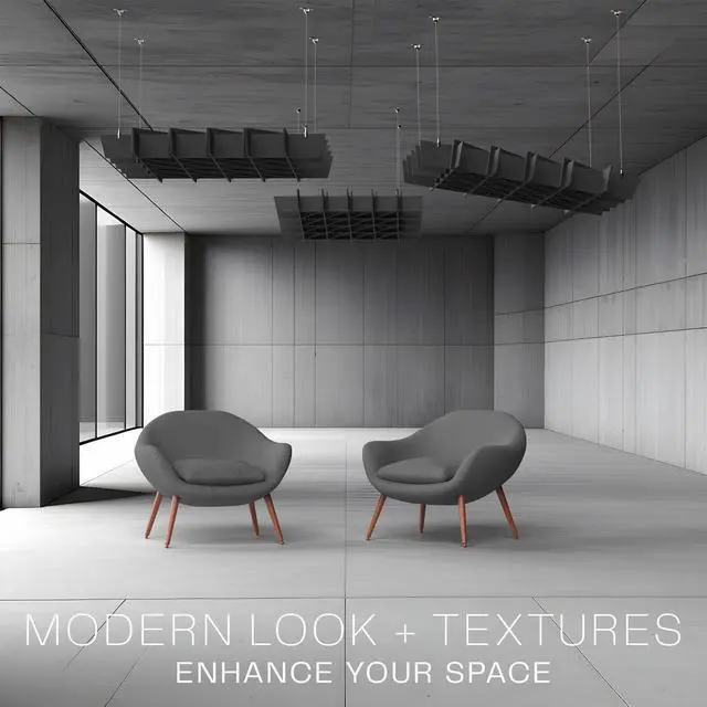 Alt view image 7 of 7 - VIVO Acoustic Dual Layer Ceiling Waffle Panel, 45" x 45" Hanging Sound Absorber