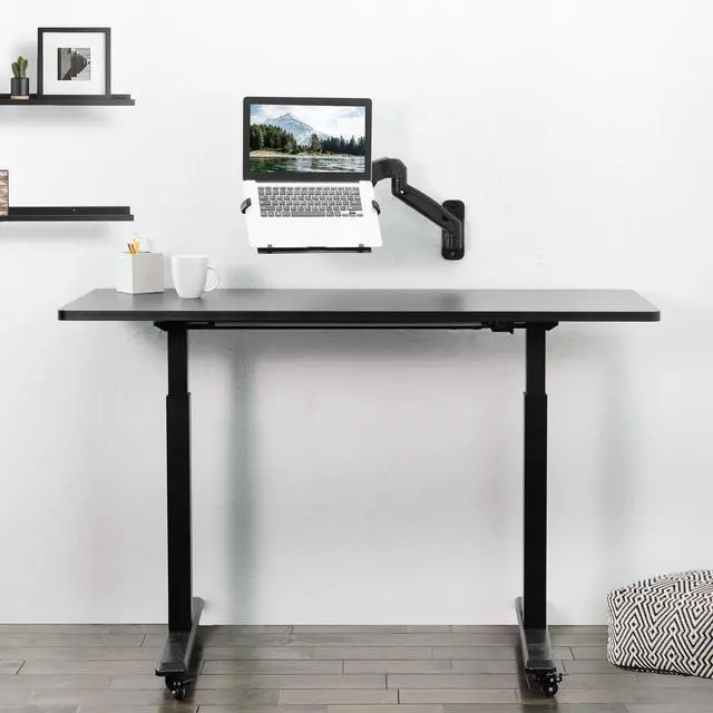 Alt view image 4 of 7 - VIVO Universal Adjustable 10" to 15.6" Single Laptop Pneumatic Arm Wall Mount