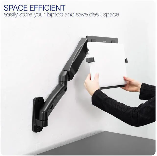 Alt view image 7 of 7 - VIVO Universal Adjustable 10" to 15.6" Single Laptop Pneumatic Arm Wall Mount