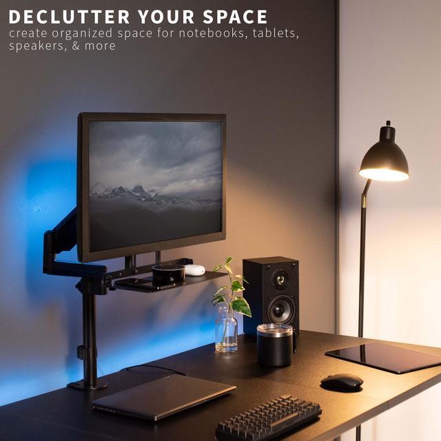 Alt view image 2 of 7 - VIVO Over/Under VESA Monitor Shelf, Holds Speaker, Streaming Devices, & More