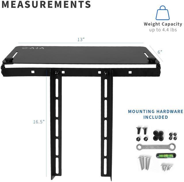 Alt view image 5 of 7 - VIVO Over/Under VESA Monitor Shelf, Holds Speaker, Streaming Devices, & More
