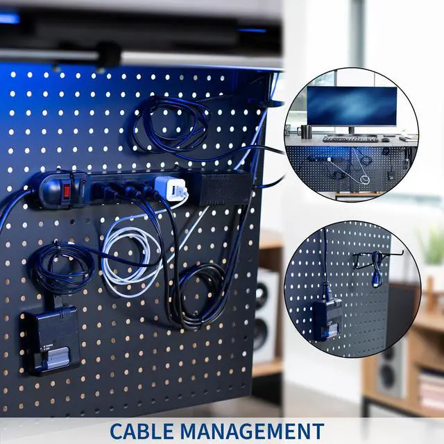 Alt view image 6 of 7 - VIVO Steel Clamp-on 30" x 24" Desktop Pegboard, Magnetic Privacy Panel