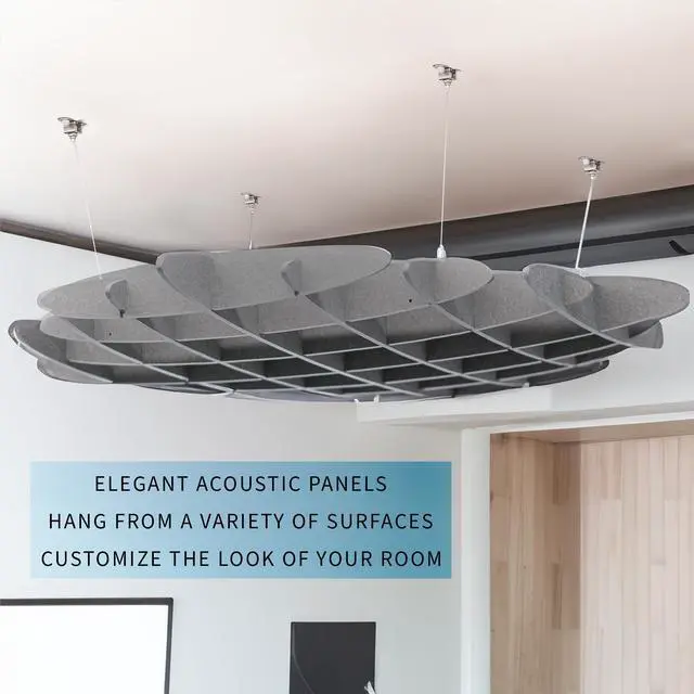 Alt view image 2 of 7 - VIVO Dark Gray Acoustic Ceiling Waffle Panel