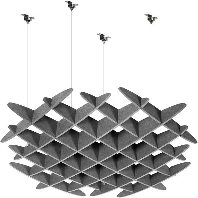 Main image of VIVO Dark Gray Acoustic Ceiling Waffle Panel
