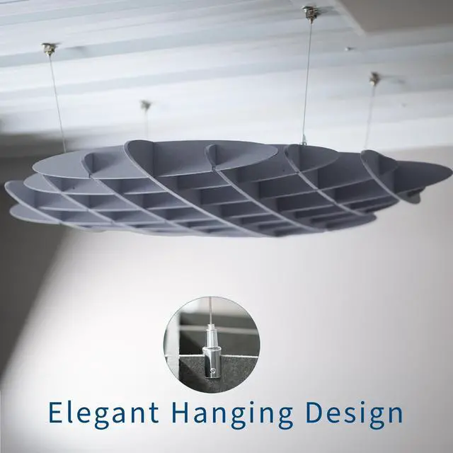 Alt view image 6 of 7 - VIVO Dark Gray Acoustic Ceiling Waffle Panel