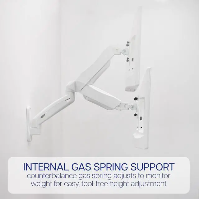Alt view image 7 of 8 - VIVO White Pneumatic Spring Extended Arm, Full Motion Articulating 17" to 32" Monitor Wall Mount (MOUNT-V001GW)