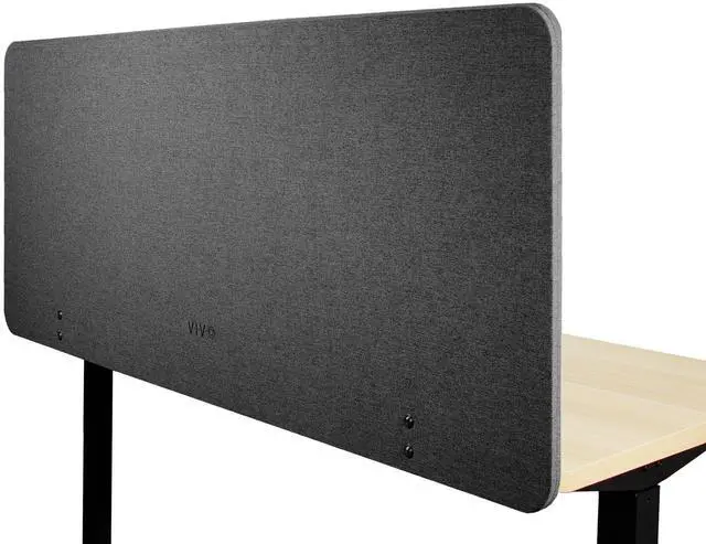 Main image of VIVO Dark Gray Clamp-on/Screw-on 60x24 inch Desktop Privacy Panel, Desk Divider