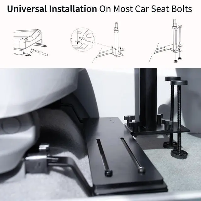 Alt view image 6 of 14 - VIVO Single Laptop Notebook Car Mount, Swivel Arm Adjustable Extension Clamp, Black, MOUNT-CAR01