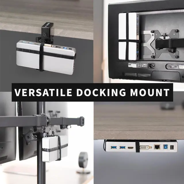 Alt view image 2 of 7 - VIVO Universal Docking Station Mount, Behind Monitor, Under Desk, or C-clamp