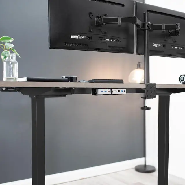 Alt view image 7 of 7 - VIVO Universal Docking Station Mount, Behind Monitor, Under Desk, or C-clamp