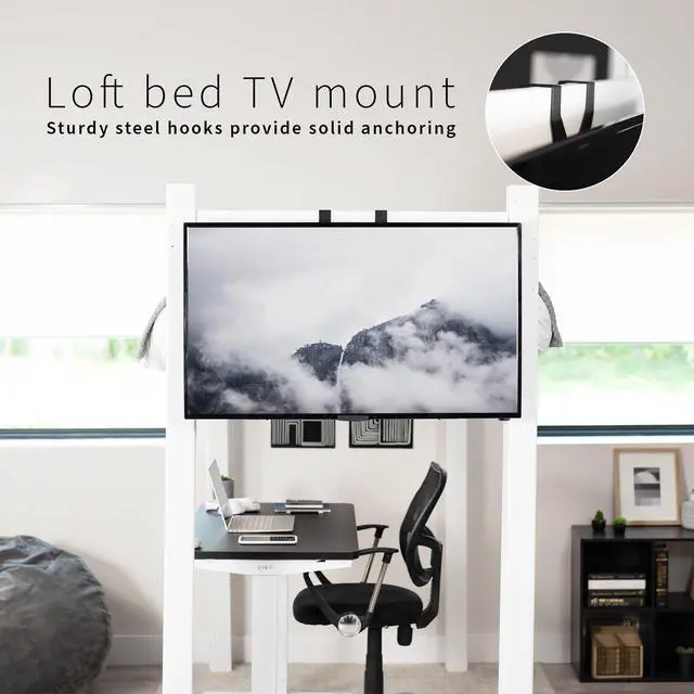 Alt view image 2 of 7 - VIVO TV Hanger Bracket for 24" to 55" Flat and Curved Screens, Height Adjustable Loft Bed TV Mount (MOUNT-TV01LB)