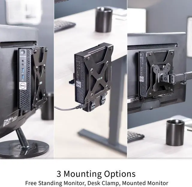 Alt view image 3 of 7 - VIVO Behind Monitor VESA Mount Designed for Dell OptiPlex Micro CPU, Monitor Arm Computer Holder, MOUNT-DLMM1