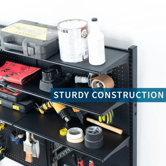 Alt view image 6 of 7 - VIVO Freestanding Modular Pegboard System, 74" High Magnetic Accessory Organizer for Home and Office, Black, PP-2-PB058