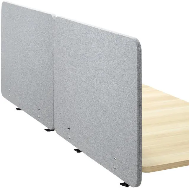 Main image of VIVO Gray Clamp-on/Screw-on 71" x 24" Desktop Privacy Panel System (2 Panels)