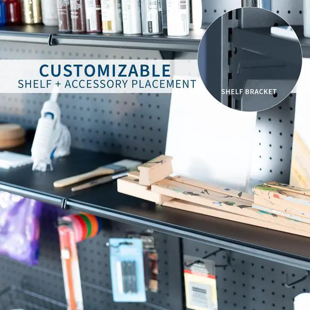 Alt view image 7 of 7 - VIVO Freestanding Modular Pegboard System, 74" High Magnetic Accessory Organizer for Home and Office, Black, PP-2-PB058