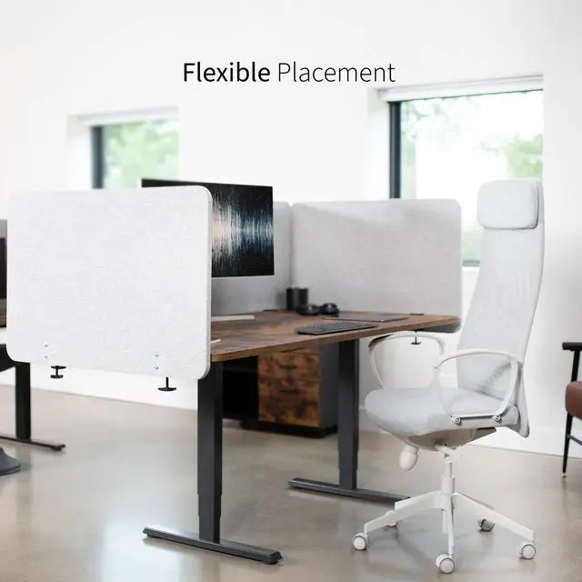 Alt view image 4 of 7 - VIVO Gray Clamp-on/Screw-on 71" x 24" Desktop Privacy Panel System (2 Panels)