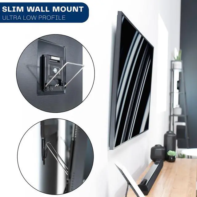 Alt view image 2 of 7 - VIVO Universal Micro-Gap TV Wall Mount for up to 90 inch Screens