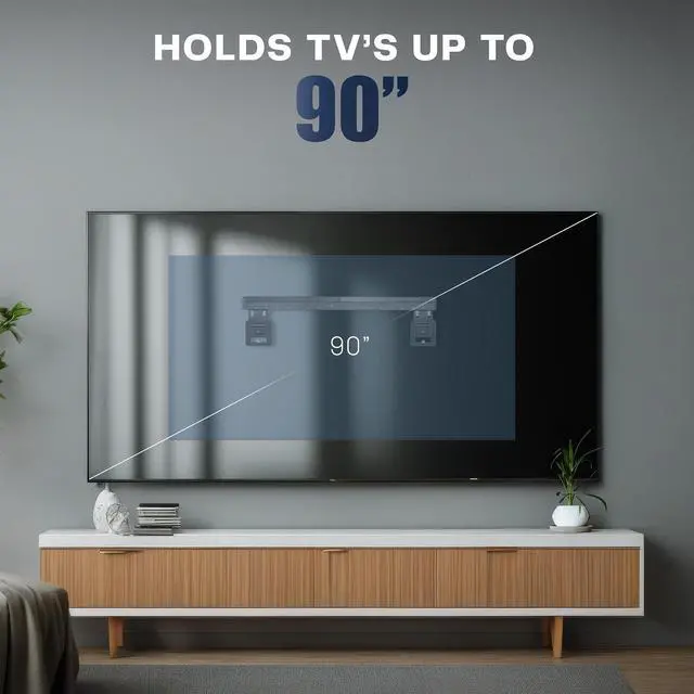 Alt view image 3 of 7 - VIVO Universal Micro-Gap TV Wall Mount for up to 90 inch Screens