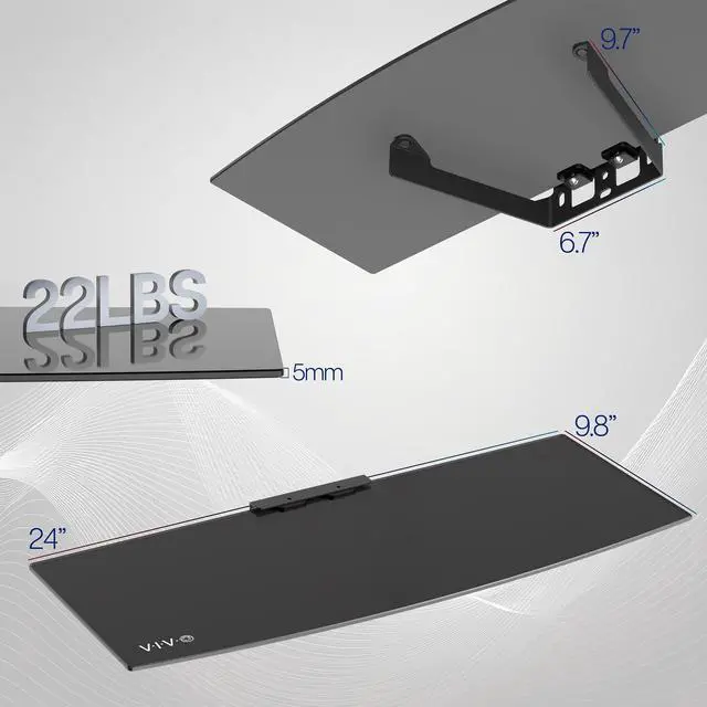 Alt view image 3 of 7 - VIVO Extra Long Floating Wall Mount 24" Tempered Glass Shelf for DVD Player, Game System, Audio, and More, MOUNT-SF024