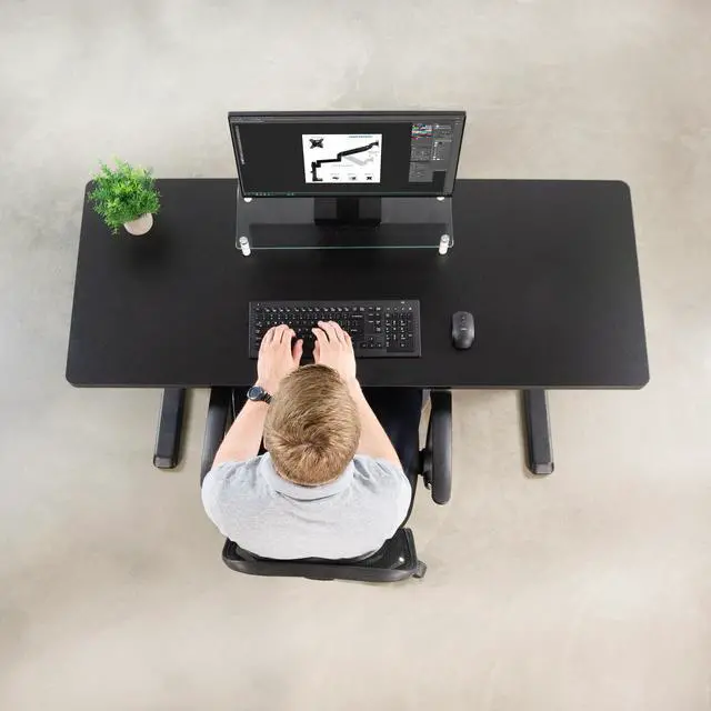 Alt view image 6 of 7 - VIVO Black 60 x 24 inch Universal Table Top for Sit to Stand Desk Frames