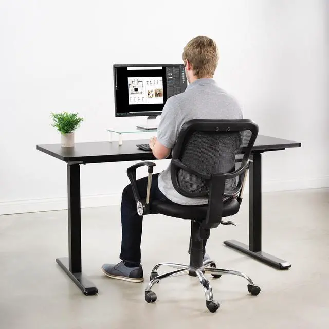 Alt view image 7 of 7 - VIVO Black 60 x 24 inch Universal Table Top for Sit to Stand Desk Frames