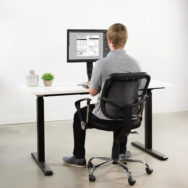 Alt view image 7 of 7 - VIVO White 60 x 24 inch Universal Table Top for Sit to Stand Desk Frames