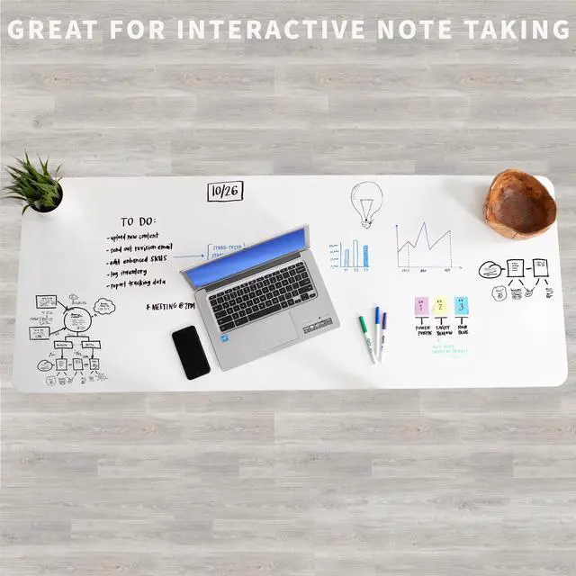 Alt view image 2 of 7 - VIVO Dry Erase 60 x 24 inch Universal Solid One-Piece Table Top for Standard & Sit Stand Desk Frames (DESK-TOP6WE)