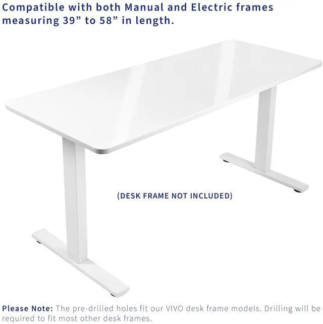 Alt view image 4 of 7 - VIVO Dry Erase 60 x 24 inch Universal Solid One-Piece Table Top for Standard & Sit Stand Desk Frames (DESK-TOP6WE)