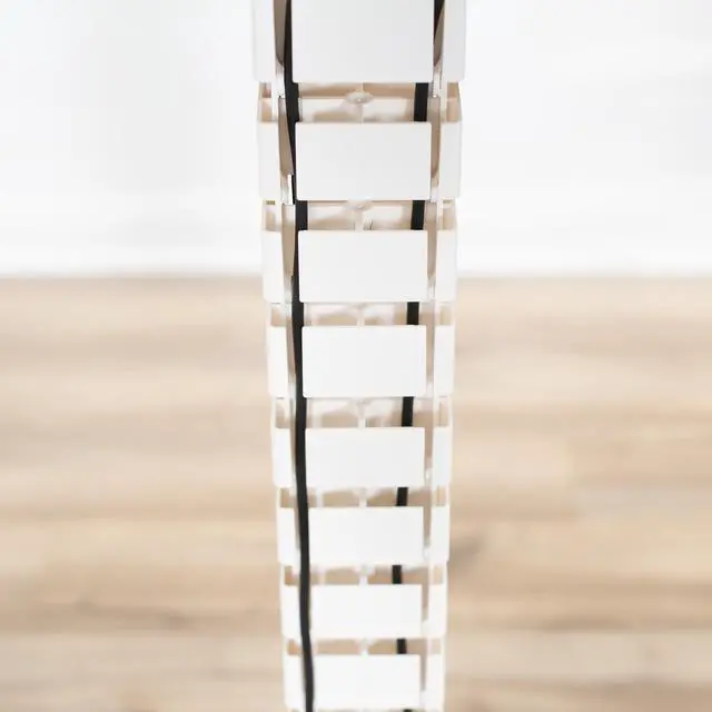 Alt view image 6 of 8 - VIVO White Vertebrae Cable Management Kit, Standing Desk Quad Wire Organizer