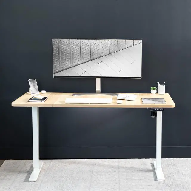Alt view image 7 of 7 - VIVO Light Wood 60 x 30 inch Universal Table Top for Sit to Stand Desk Frames