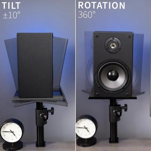 Alt view image 5 of 8 - VIVO Universal Black Steel Clamp-on Desk / Table Speaker Stands, 2 Pack