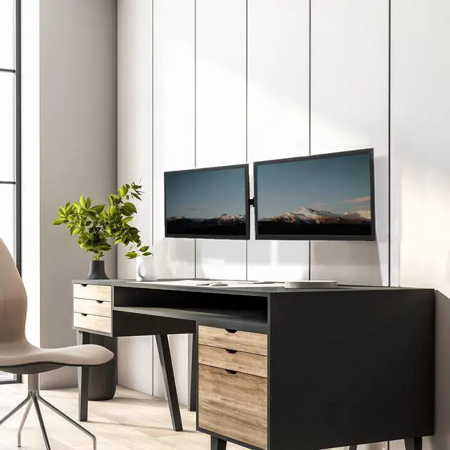 Alt view image 2 of 8 - VIVO Steel Telescoping Flush Wall Mount for Dual 21" to 32" Monitors