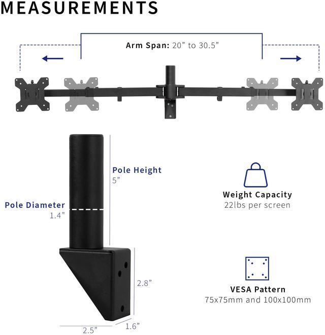 Alt view image 3 of 8 - VIVO Steel Telescoping Flush Wall Mount for Dual 21" to 32" Monitors