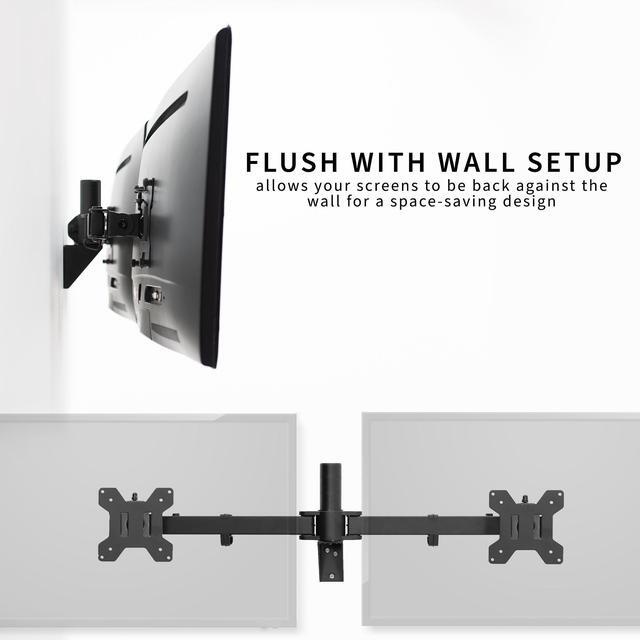 Alt view image 6 of 8 - VIVO Steel Telescoping Flush Wall Mount for Dual 21" to 32" Monitors