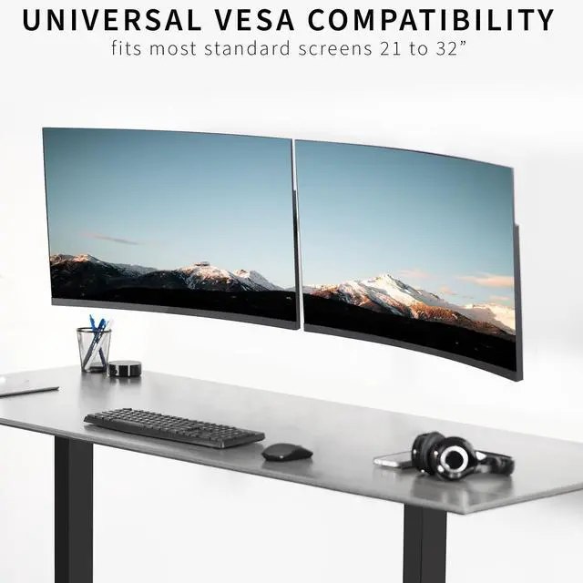 Alt view image 7 of 7 - VIVO White Steel Telescoping Flush Wall Mount for Dual 21"-32" Computer Monitors