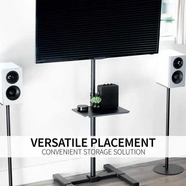 Alt view image 3 of 7 - VIVO Clamp-on 14" x 10" Utility Shelf Pole Mount | Fits TV Carts, Stands, & More