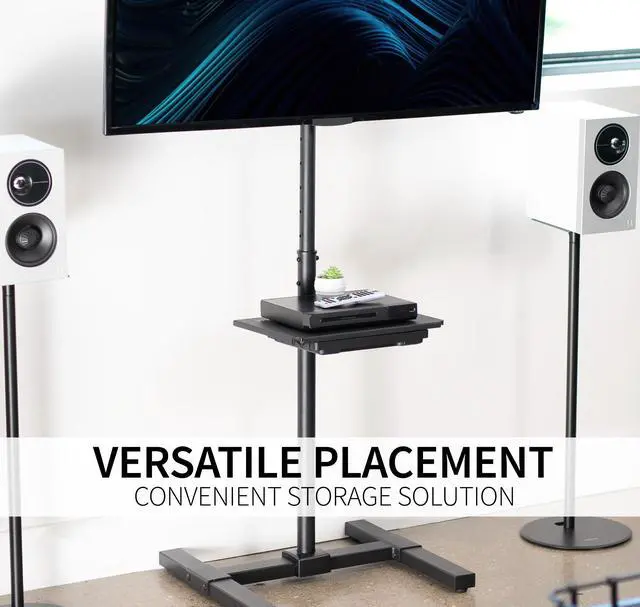 Alt view image 3 of 7 - VIVO Steel 14 x 10 inch Pole Mount Shelf with Drawer for Microphone Stand, TV Cart, Speaker Stand, and More, MOUNT-SF13D