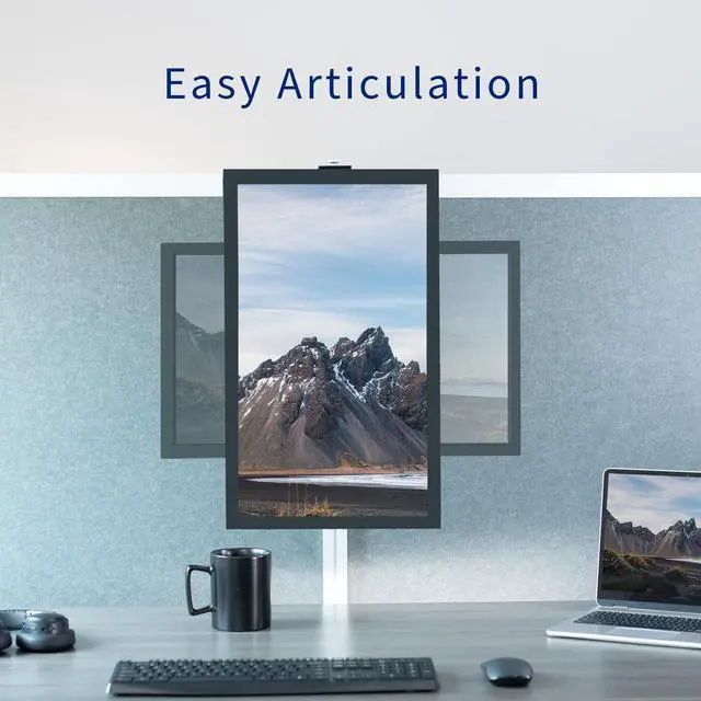 Alt view image 6 of 7 - VIVO Black Office Cubicle Monitor Mount Stand Attachment  for 17" to 32" Screen