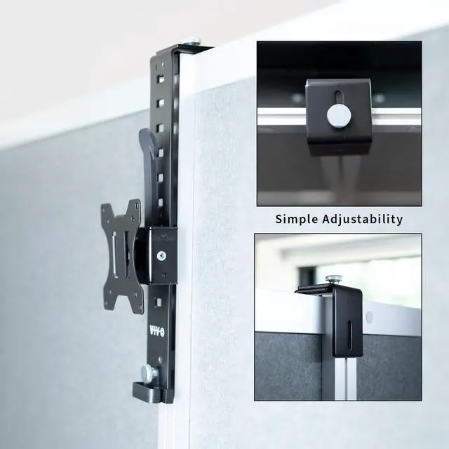 Alt view image 7 of 7 - VIVO Black Office Cubicle Monitor Mount Stand Attachment  for 17" to 32" Screen