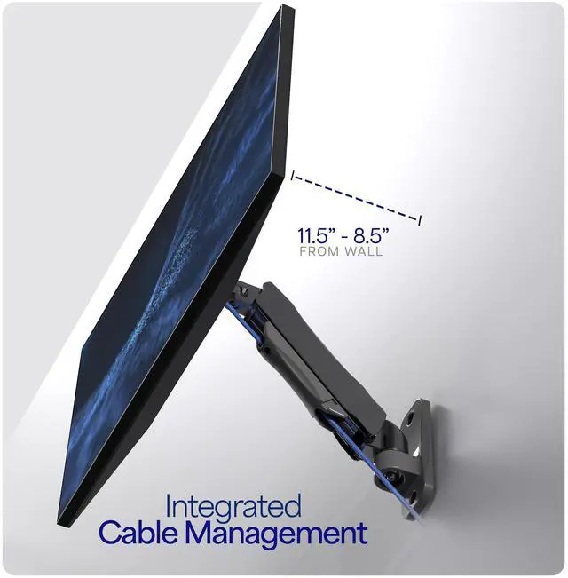 Alt view image 4 of 7 - VIVO Gas Spring Full Articulating Arm Monitor Wall Mount for 17" to 32" Screens