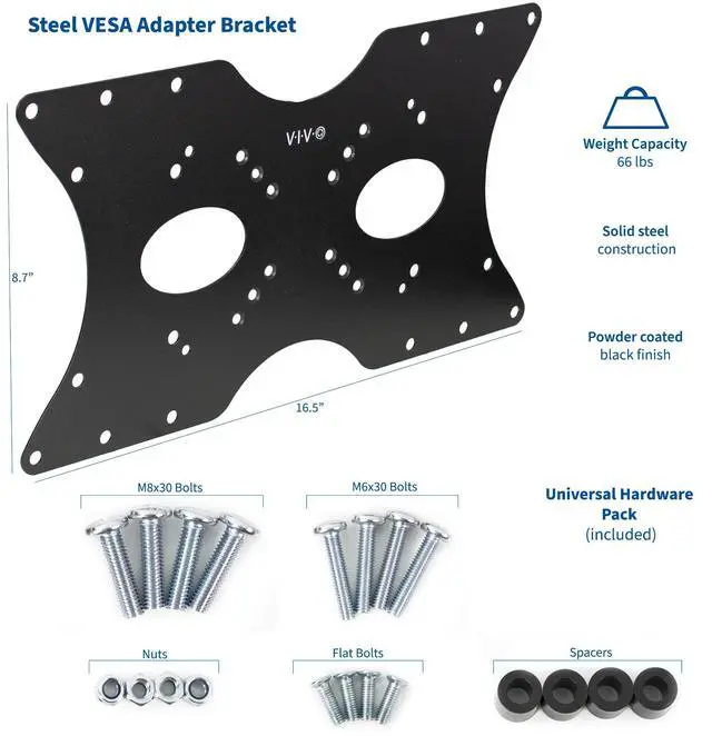 Alt view image 2 of 7 - VIVO Steel Adapter VESA Bracket 400x200mm for TV Screen Sizes 32" to 55"