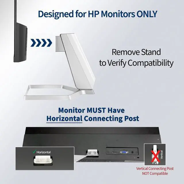 Alt view image 4 of 7 - VESA Adapter for HP Computer 27er, 27es, 27ea,25er,25es,24ea,23er,23es,22er,22es