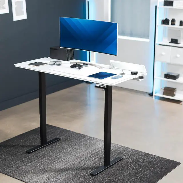 Alt view image 6 of 7 - VIVO White 60" x 30" Concealed Cable Table Top w/ Pad for Standing Desk Frames