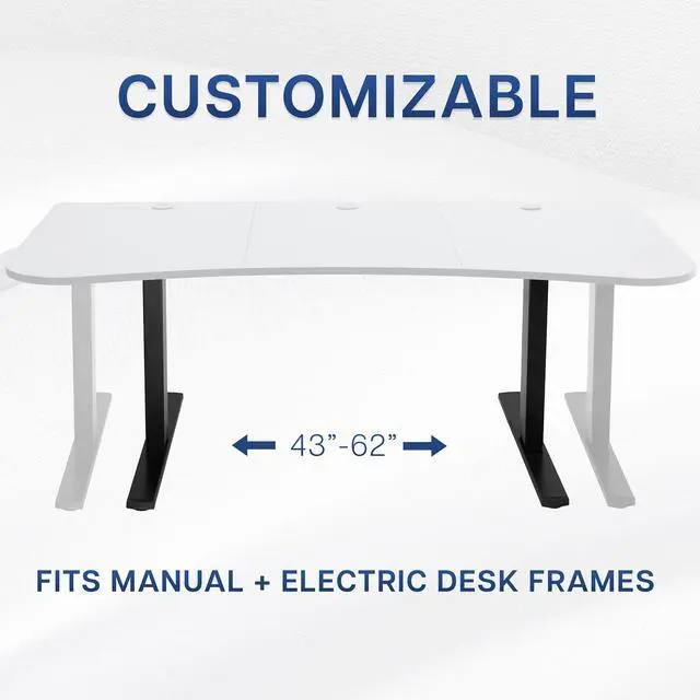 Alt view image 7 of 7 - VIVO White 63" x 32" Table Top for Adjustable Standing Desk Frames