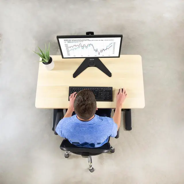 Alt view image 6 of 7 - VIVO Light Wood 43 x 24 inch Universal Table Top for Sit to Stand Desk Frames