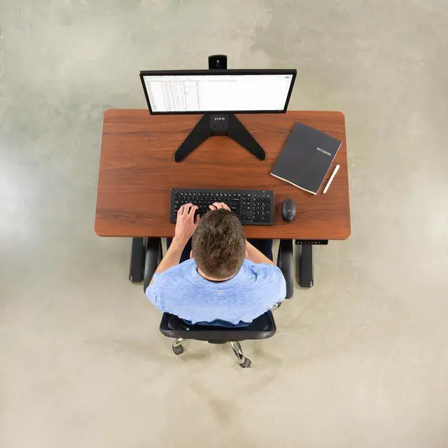 Alt view image 6 of 7 - VIVO Dark Walnut 43 x 24 inch Universal Table Top for Sit to Stand Desk Frames