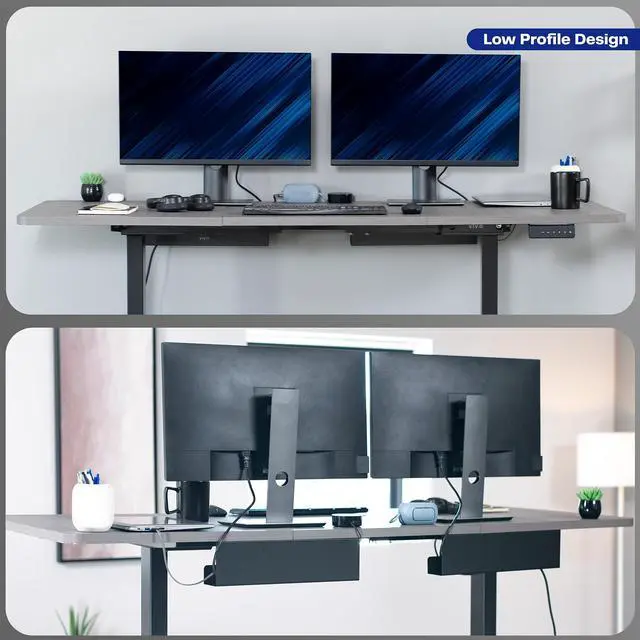 Alt view image 7 of 7 - VIVO Black Dual Under Desk 17" Cable Management Trays, Wire Organizers (2 Pack)