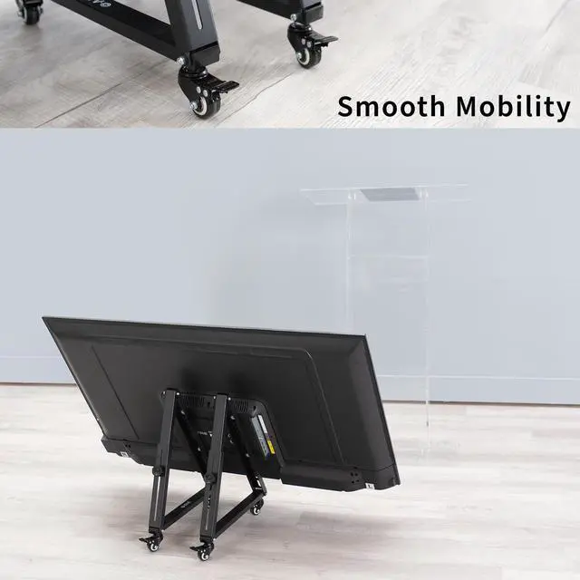 Alt view image 5 of 7 - VIVO Low Height Mobile TV Stand for 32 to 65 inch Flat Curved Screen TV